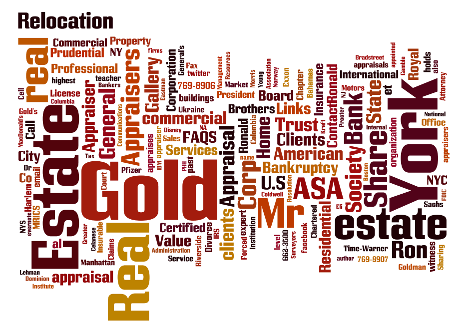 Ronald M. Gold New York Real Estate Appraiser word cloud